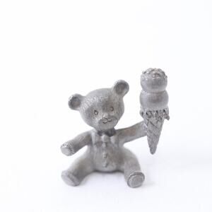 Spoontiques, 1987, Bear With Ice Cream, Pewter, Statue, Miniature, Game Piece, S